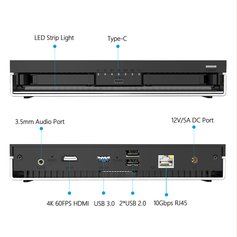 LincPlus LincStation N2 NAS 6 baies | 16 Go de RAM + 128 Go de ROM | Stockage 6 x 8 To SSD (sans disque)